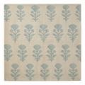 Beige Hand-Tufted Rug with Seafoam Floral Sprigs