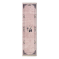 Blush Pink Chinese Art Deco Hand-Knotted Runner with Charcoal Vase