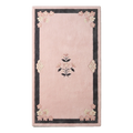 Blush Pink Chinese Art Deco Hand-Tufted Runner with Charcoal Border