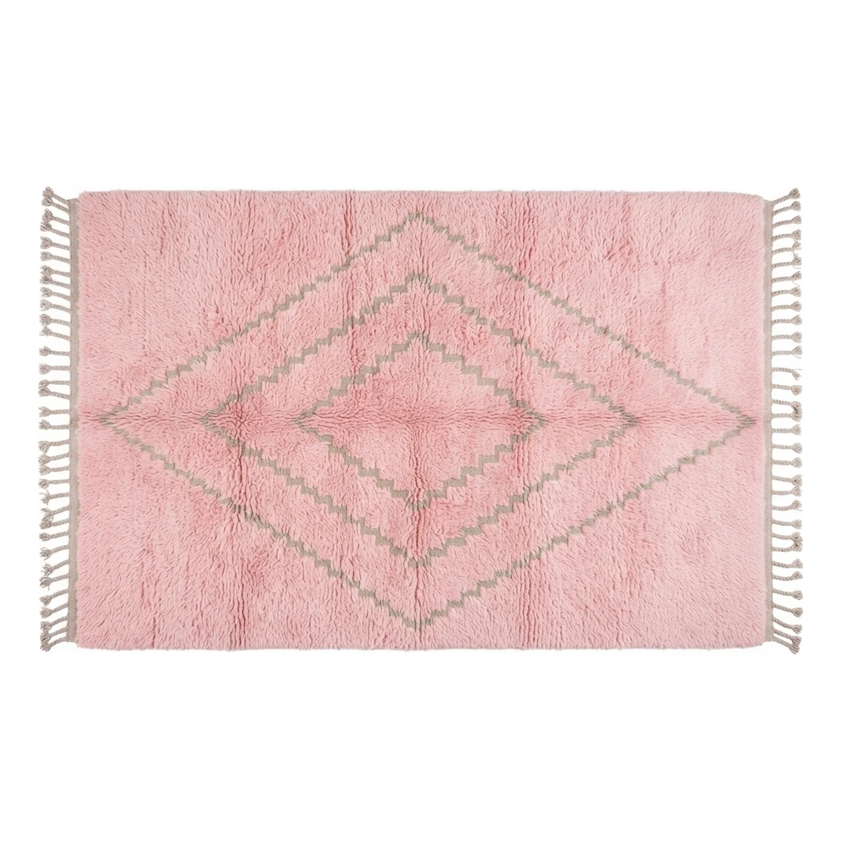 Blush Pink Diamond Moroccan Shag Rug - alternate view