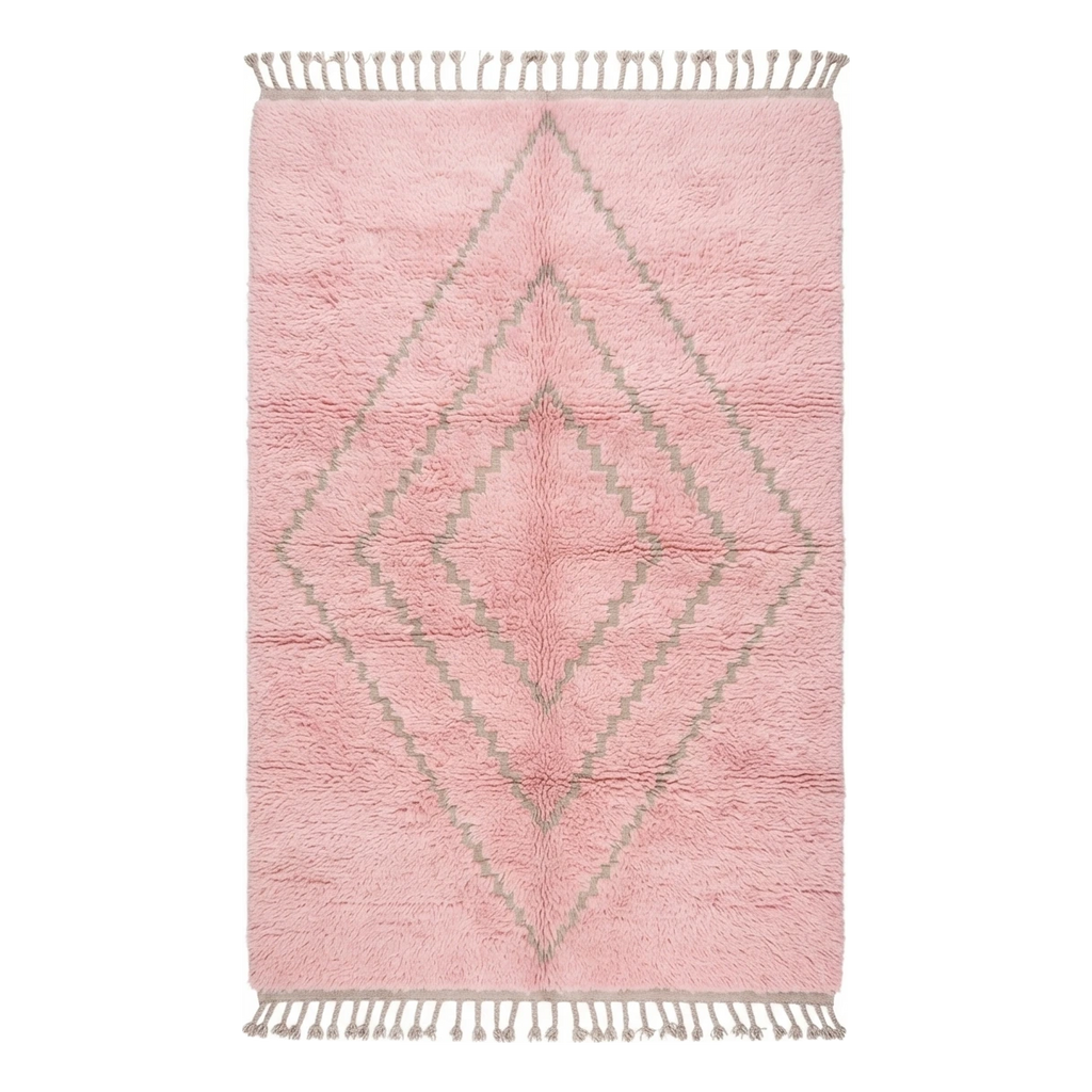 Blush Pink Diamond Moroccan Shag Rug