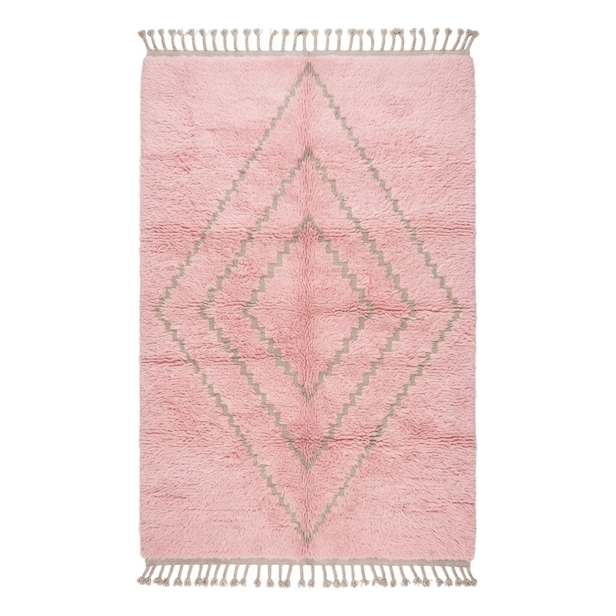 Blush Pink Diamond Moroccan Shag Rug