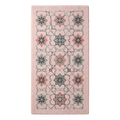 Blush Pink Floral Lattice Hand-Tufted Runner with Sage Blooms