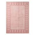 Blush Pink Hand-Tufted Rug with Carved Fan Tassel Border