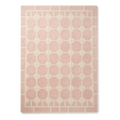 Blush Pink Hand-Tufted Rug with Cream Octagon Tiles