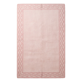 Blush Pink Hand-Tufted Rug with Rose Wave Border