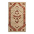 Camel Beige Anatolian Medallion Hand-Tufted Runner with Terracotta Accents