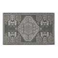 Charcoal and Grey Tribal Medallion Hand-Knotted Rug