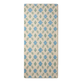 Cream Floral Hand-Tufted Runner with Sky Blue Quatrefoil Blooms