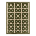 Cream Hand-Tufted Rug with Olive Green Octagon Grid