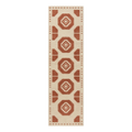 Cream and Terracotta Octagon Hand-Tufted Runner with Dotted Border