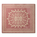 Dusty Rose Hand-Tufted Rug with Cream Sunburst Medallion