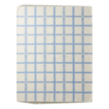 Ivory Cotton Flat Weave Rug with Powder Blue Windowpane Grid