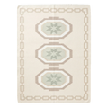 Ivory Cotton Flat Weave Rug with Sage Star Medallions