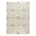 Ivory Floral Trellis Hand-Tufted Rug with Sage and Blush Accents