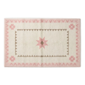 Ivory Hand-Tufted Rug with Blush Star and Sawtooth Border