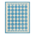 Ivory Hand-Tufted Rug with Sky Blue Octagon Tiles