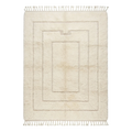 Ivory Nested Rectangle Moroccan Shag Rug