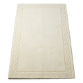 Ivory Tone on Tone Hand-Tufted Rug with Carved Wave Border