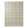 Ivory and Sage Green Striped Cotton Flat Weave Rug