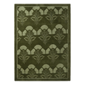 Olive Green Hand-Tufted Rug with Sage Poppy Scallop Rows