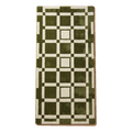 Olive Green and Ivory Windowpane Grid Hand-Tufted Runner