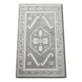 Pale Grey Chinese Medallion Hand-Tufted Rug with Ivory Cloud Scrolls