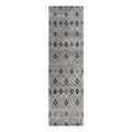 Pewter Grey Floral Sprig Hand-Tufted Runner with Charcoal Motifs
