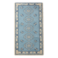Powder Blue Chinese Medallion Hand-Tufted Runner with Cream Border