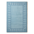 Powder Blue Hand-Tufted Rug with Carved Fan Tassel Border - alternate view