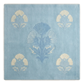 Powder Blue Hand-Tufted Rug with Cream and Cornflower Poppy Motifs