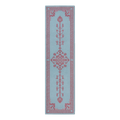 Powder Blue Tree of Life Hand-Tufted Runner with Rose Fret Border