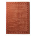 Rust Hand-Tufted Rug with Tonal Wave Border