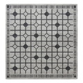 Silver Grey Lattice Hand-Tufted Rug with Charcoal Diamond Accents