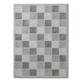 Silver and Charcoal Grey Checkerboard Hand-Tufted Rug