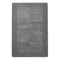 Slate Grey Hand-Tufted Rug with Charcoal Wave Border