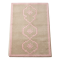 Taupe Hand-Tufted Rug with Blush Pink Carved Octagon Medallions
