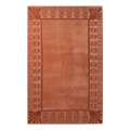 Terracotta Hand-Tufted Rug with Rust Carved Fan Border