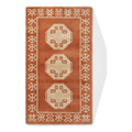 Terracotta Octagon Medallion Hand-Tufted Runner with Ivory Tribal Border
