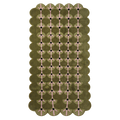 Olive Green Sculpted Dot Hand-Tufted Rug with Scalloped Shape