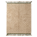 Beige Tonal Carved Geometric Moroccan Shag Rug