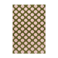 Olive Green Hand-Tufted Rug with Blush Pink Polka Dots