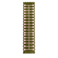 Olive Green Hand-Tufted Runner with Pink Dot Dash Pattern