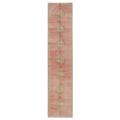 Blush Pink Hand-Knotted Runner with Faded Diamond Trellis