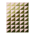 Pink and Olive Triangle Gradient Hand-Tufted Rug