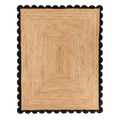 Natural Braided Jute Rug with Black Scalloped Border